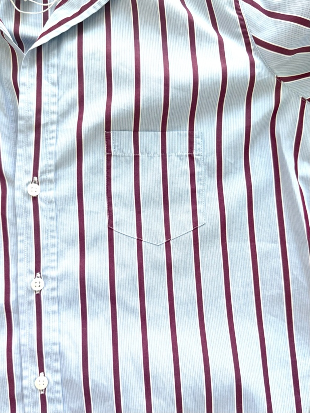 Frank & Eileen Eileen Relaxed Button-Up Shirt Blue Red White Stripe XXS - Picture 8 of 10
